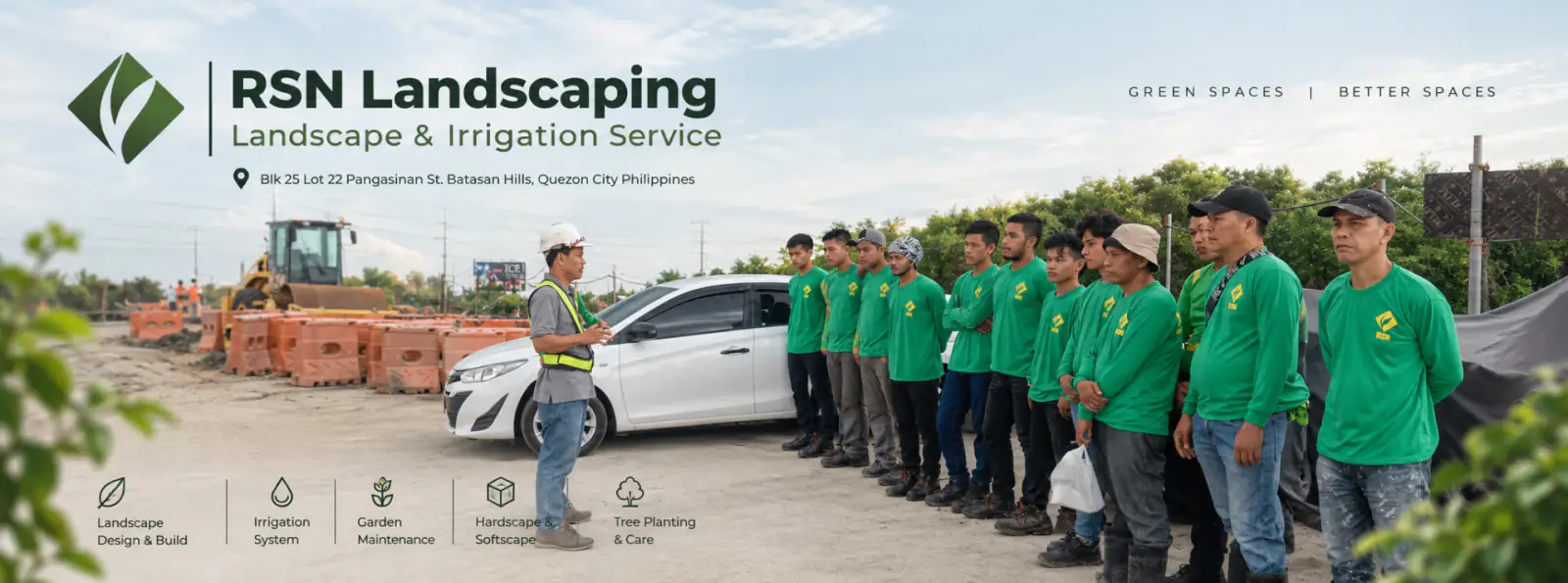 RSN Landscaping team receiving a project briefing on site