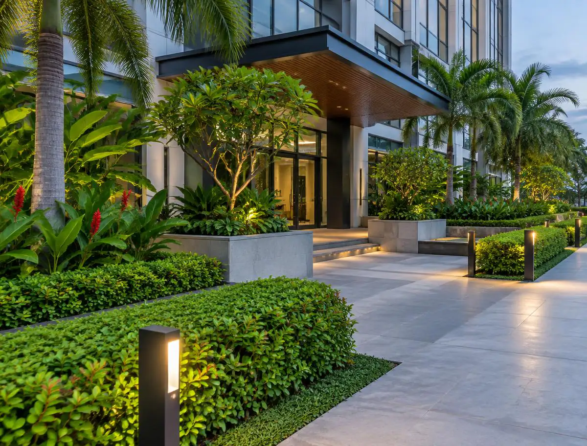 Commercial Entrance Landscape landscaping project by RSN